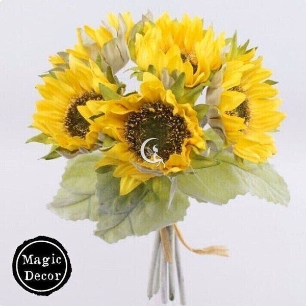 Букет штучних соняшників літні квіти 018-060 фото
