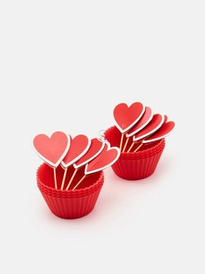 Набір силікованих формочок для випікання кексів день закоханих Валентина 014-022 фото