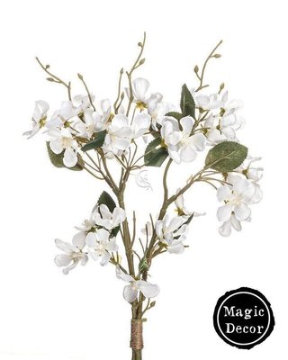 Штучна квітуча гілка яблуні весняні квіти букет білий 018-054 фото