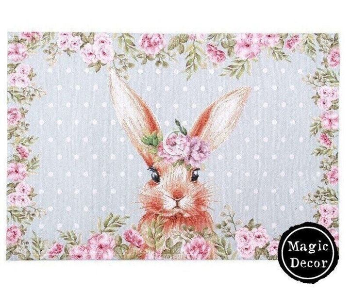 Великодній серветка, килимок мат зайчик гобелен кролик 011-050 фото