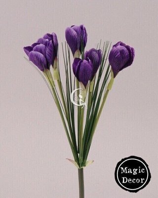 Весняні квіти букет крокусів штучний темно-фіолетові 018-004 фото