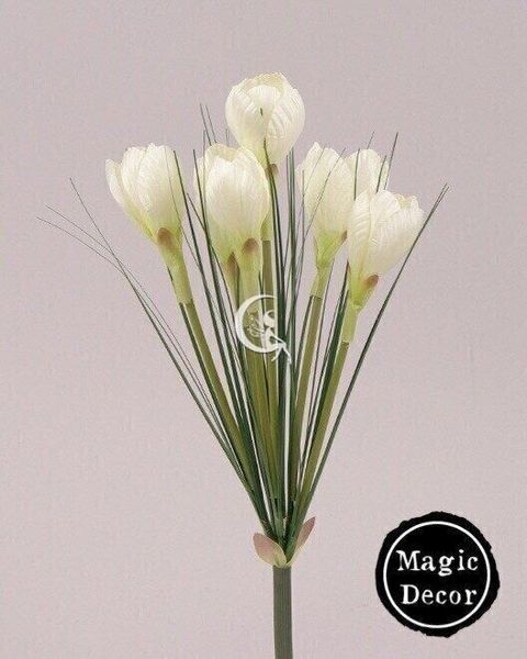 Весняні квіти букет крокусів штучний білі 018-005 фото