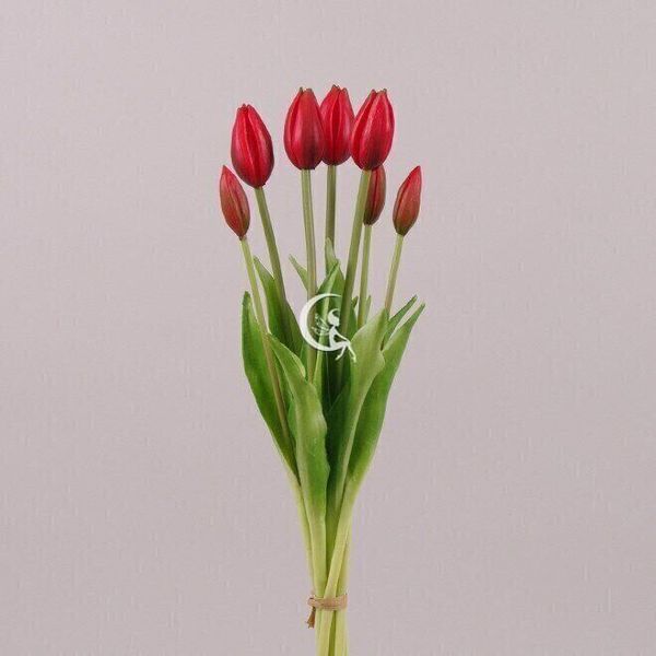 Штучний букет червоних закритих тюльпанів бутонів латекс 014-027 фото