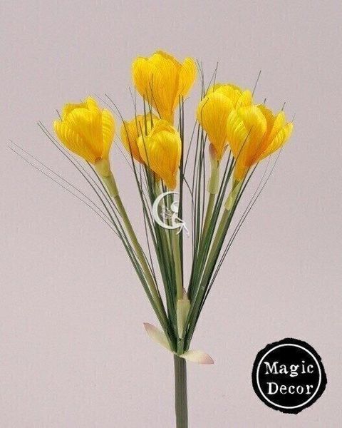 Весняні квіти букет крокусів штучний жовті 018-006 фото