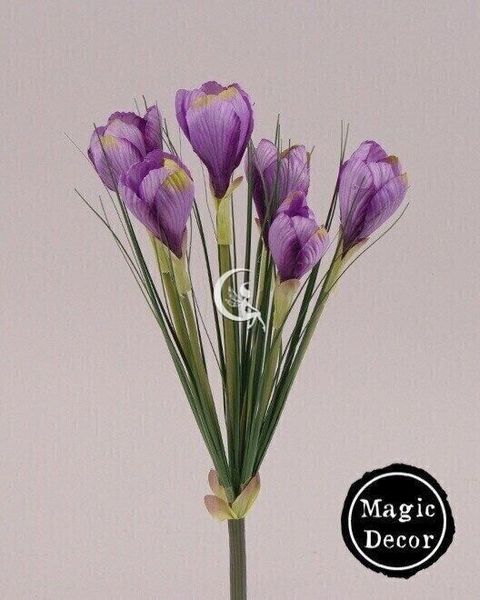 Весняні квіти букет крокусів штучний світло-фіолетові 018-008 фото