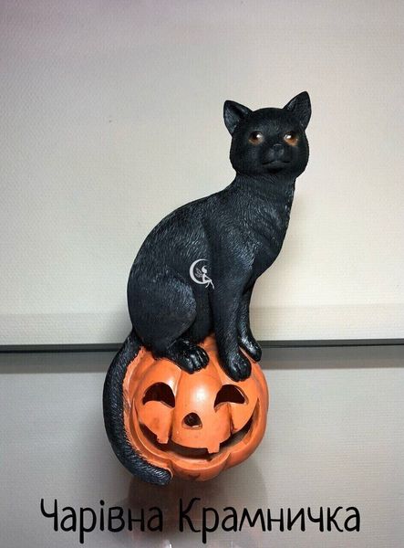 Led прикраса на Хеллоуїн світлодіодний декор Чорний Кіт на гарбузі гарбуз 008-025 фото