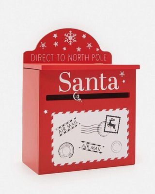 Дерев’яна новорічна різдвяна скринька для листів Санта Клаусу 016-115 фото