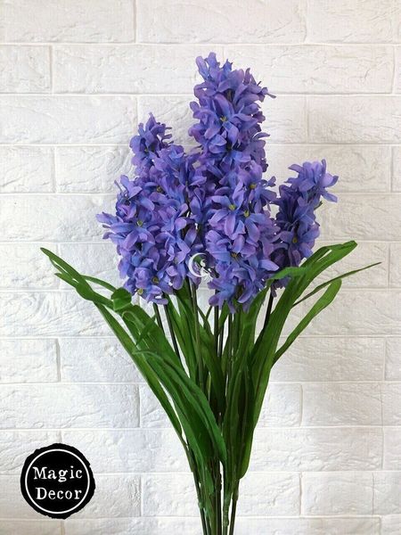Штучні весняні квіти гілка букет Гіацинт синій Великдень 018-013 фото