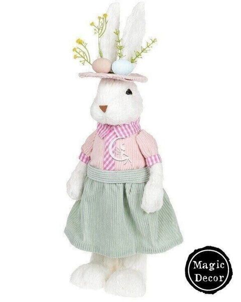 Великодній декор фігурка заєць статуетка кролик Дівчинка 011-064 фото