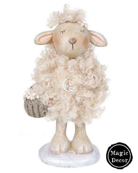 Великодня статуетка фігурка Великодня вівцея овечка бежева 011-067 фото
