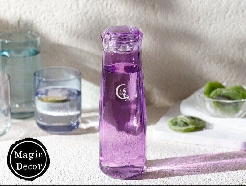 Фіолетова скляна пляшка для води Кристал 011-142 фото