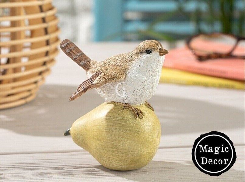 Керамічна декоративна статуетка птах на груші 011-129 фото
