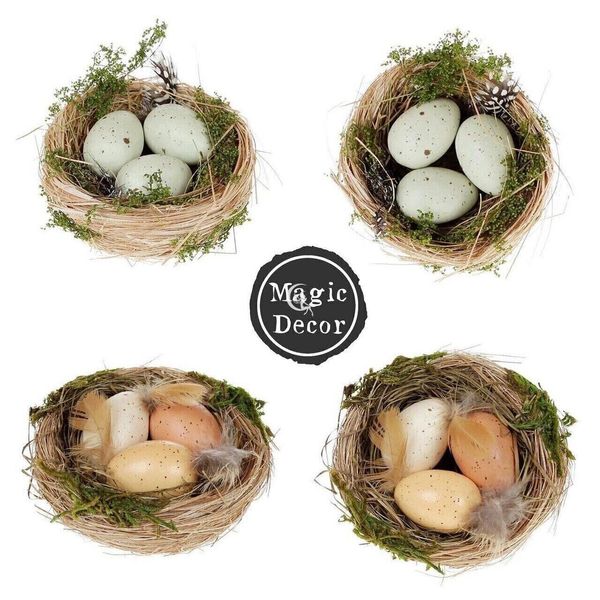 Великодні декоративні гнізда з яйцями натуральною 011-096 фото