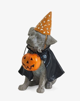 Статуетка Хелловін собака чарівник фігурка гарбуз ліхтарик 008-074 фото