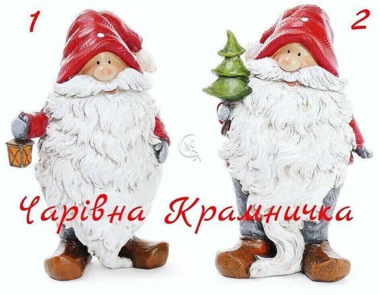 Новорічна статуетка зимова фігурка Гномик Дід Мороз Лісник 016-012 фото