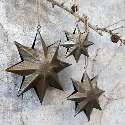 Різдвяний декор металева прикраса підвісна зірка 3Д велика Данія Chic Antique 016-179 фото