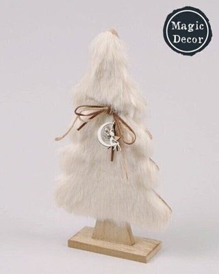 Натуральна дерев'яна пухнаста хутряна ялинка новорічний декор 016-080 фото