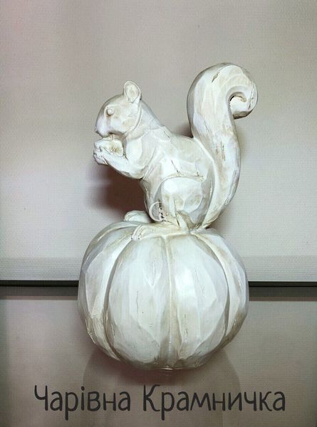 Декоративна статуетка на Хеллоуїн Білочка гарбуз фігурка білки Halloween 008-038 фото