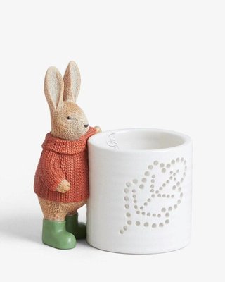 Осінній керамічний підсвічник статуетка зайчик фігурка свічник кролик 008-059 фото