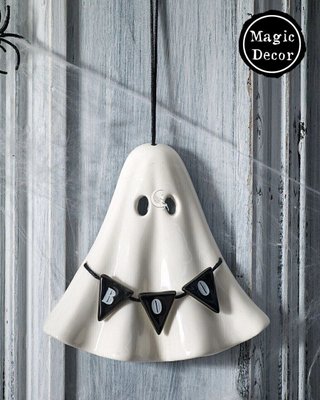 Декоративна керамічна підвіска на Хелловін привид декор 008-056 фото