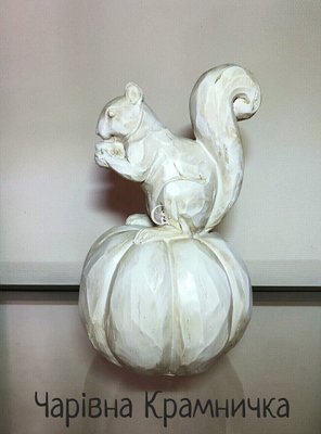 Декоративна статуетка на Хелловін Білочка гарбуз фігурка білки Halloween 003-030 фото