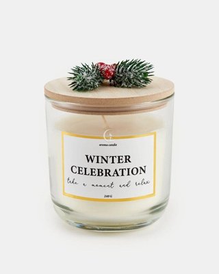 Новорічний декор ароматична свічка на Різдво декор ялинкою біла 016-138 фото