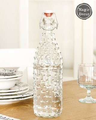 Скляна пляшка Прованс з пухирцями і пробкою English Home 007-051 фото