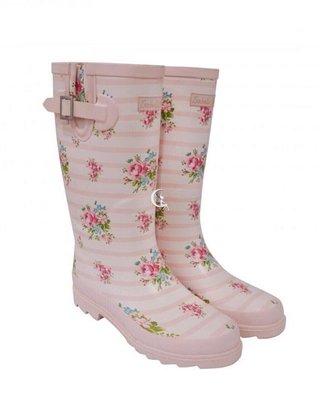 Гумові чоботи Англія рожеві смугасті з квіточками Isabelle Rose 003-039 фото