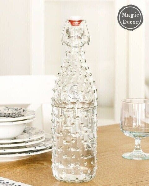 Скляна пляшка Прованс з пухирцями і пробкою English Home 007-051 фото