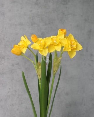 Декоративний букет штучна гілка весняних нарцисів жовті 018-105 фото