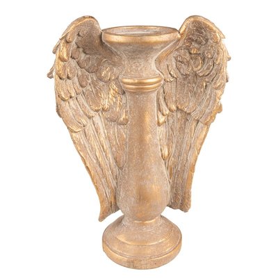 Декоративний камʼяний підсвічник з позолотою крила ангела Нідерланди Clayre & Eef 019-002 фото