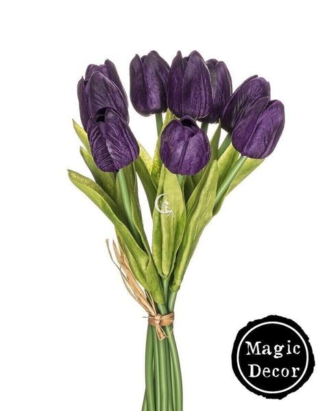 Декоративний букет штучних тюльпанів латекс фіолетовий 018-040 фото