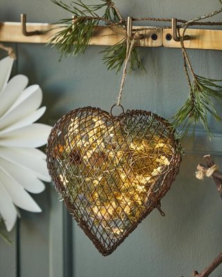 Велике металеве підвісне серце клітка для флористичних та різдвяних композицій Данія Ib Laursen 016-151 фото