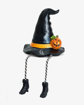 Декор фігурка на Хелловін статуетка капелюх відьми з черевиками 008-076 фото