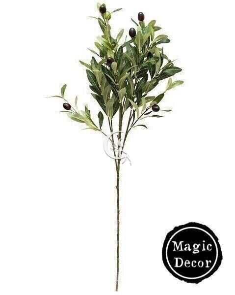 Штучна декоративна гілка оливи з оливками 007-060 фото