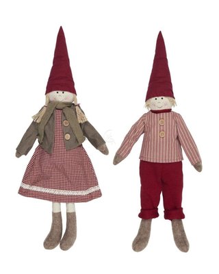 Пара текстильних різдвяних ляльок ельфи під ялинку Івар та Ірма Данія Ib Laursen 016-152 фото