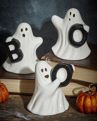 Статуетки декор на Хелловін набір фігурок привиди слово Boo 008-078 фото