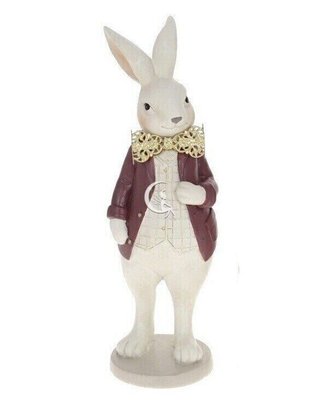 Великодня статуетка зайчик керамічна фігурка кролик Хлопчик 011-189 фото