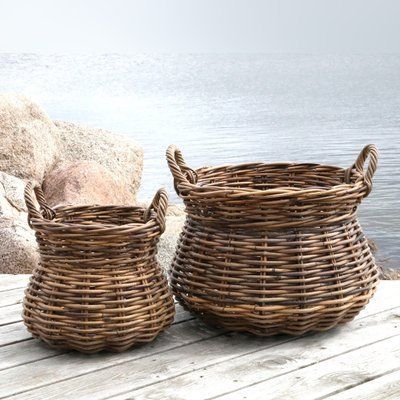 Ексклюзивний французький плетений кошик з ротангу середній Данія Chic Antique 003-075 фото