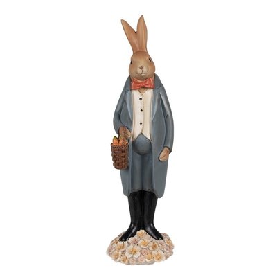 Великодня статуетка кролика фігурка зайчика з кошиком з морковкою Нідерланди Clayre&Eef 011-232 фото