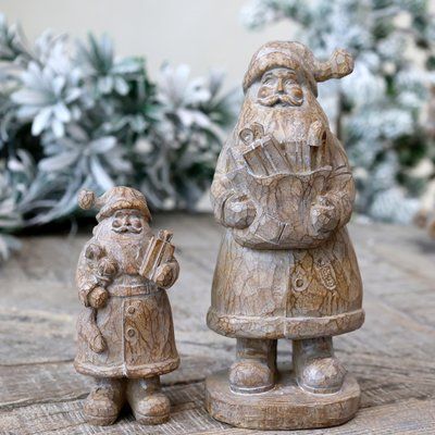 Різдвяна статуетка Санта Клаус фігурка Миколай вінтаж дерево Данія Chic Antique 016-173 фото