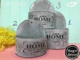 Металеве підвісне кашпо Home Будинок Прованс середній 003-003 фото