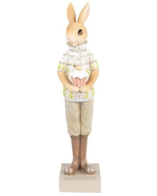 Великодня статуетка хлопчик кролик з кексом пастельна зелена Нідерланди Clayre&Eef 011-242 фото