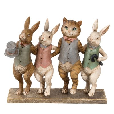 Великодня статуетка веселі звірята фігурка ретро кролик Нідерланди Clayre & Eef 011-245 фото