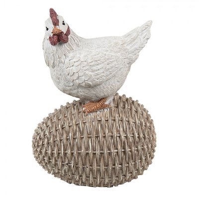 Великодня статуетка курочка на плетеному яєчку Нідерланди Clayre&Eef 011-246 фото