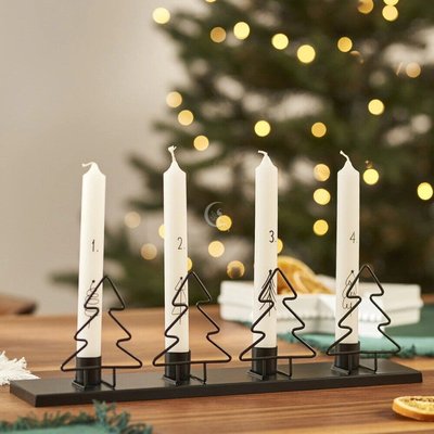 Різдвяний металевий адвент підсвічник ялинки на 4 свічки 016-185 фото