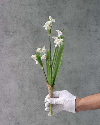 Декоративний штучний підсніжник латексний весняна квітка 018-106 фото